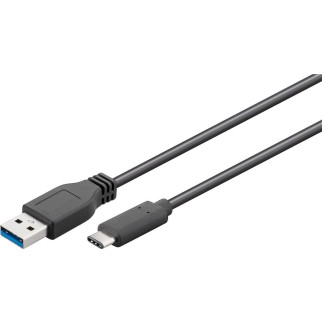Кабель пристроїв Goobay USB Type-C-3.0A M/M  0.5m (USB3.0) 3xS AWG28 D=4.0mm Cu чорний (75.06.7999) - Інтернет-магазин спільних покупок ToGether