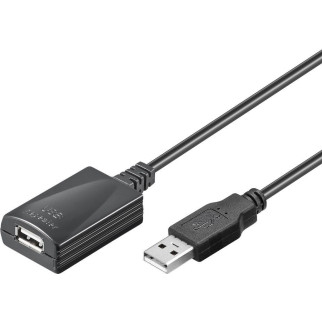 Подовжувач пристроїв активн Goobay USB2.0 A M/F (Active)  5.0m каскад 4x 2xShielded Cu чорний (75.09.5439) - Інтернет-магазин спільних покупок ToGether