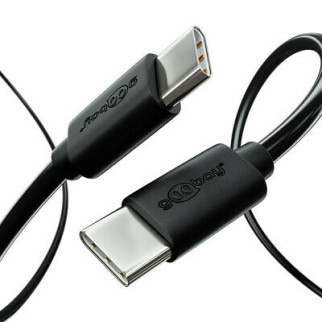 Кабель пристроїв Goobay USB Type-C M/M  1.0m (USB2.0) 480Mbps 3A AWG20+28 чорний (75.06.6318) - Інтернет-магазин спільних покупок ToGether