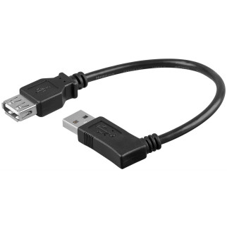 Кабель пристроїв-подовжувач Goobay USB2.0 A M/F  0.15m AWG24+28 90°право 2xS D=4.5mm Cu чорний (75.09.5701) - Інтернет-магазин спільних покупок ToGether