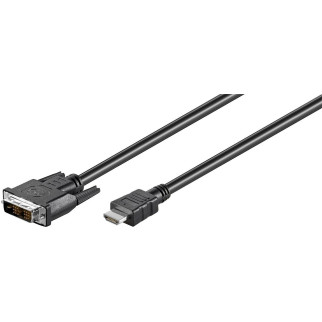 Кабель монітора-адаптер Goobay HDMI-DVI M/M  2.0m 18+1 D=5.5mm Nickel чорний (75.05.0580) - Інтернет-магазин спільних покупок ToGether
