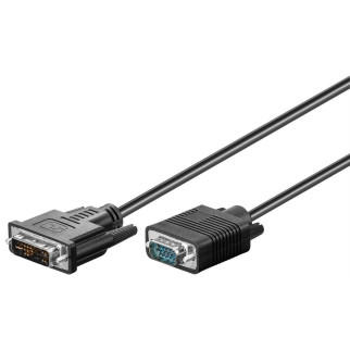 Кабель монітора-адаптер Goobay DVI-VGA HD15 M/M  2.0m 12+5pin 2xShielded D=5.5 mm Чорний (75.05.0990) - Інтернет-магазин спільних покупок ToGether