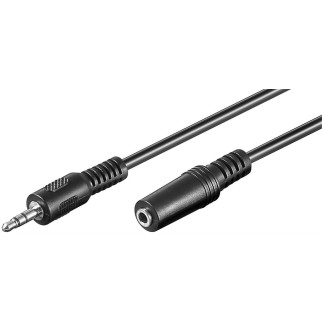 Кабель аудіо-подовжувач Goobay Jack 3.5mm 3pin M/F  3.0m Round Nickel D=4.0mm AUX Stereo чорний (75.03.3737) - Інтернет-магазин спільних покупок ToGether