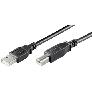 Кабель принтера Goobay USB2.0 A-B M/M  3.0m AWG24+28 2xShielded D=3.4mm Cu чорний (75.06.8901) - Інтернет-магазин спільних покупок ToGether