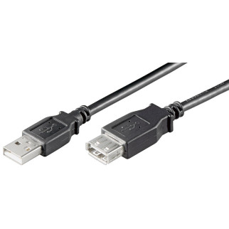 Кабель пристроїв-подовжувач Goobay USB2.0 A M/F  1.8m AWG28 2xShielded D=4.2mm Cu чорний (75.03.8715) - Інтернет-магазин спільних покупок ToGether