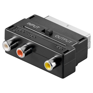 Перехідник аудіо-відео Goobay SCART-RCAx3 M/F AV з перемикачем In/Out чорний (75.03.3571) - Інтернет-магазин спільних покупок ToGether