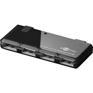 Перехідник обладнання Goobay USB2.0 A 1x4 (HUB) Pas SlimLine Black чорний (75.09.5670) - Інтернет-магазин спільних покупок ToGether