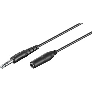 Кабель аудіо-подовжувач Goobay Jack 6.3mm M/F  5.0m Stereo D=3.0mm AUX 3pin чорний (75.05.0428) - Інтернет-магазин спільних покупок ToGether