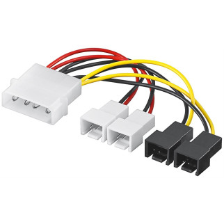 Кабель живлення внутрішній Goobay MoleX-FanPower 3p M/M x4 (2x5V+2x12V) 0.15m D=8x2.0mm (75.06.5632) - Інтернет-магазин спільних покупок ToGether