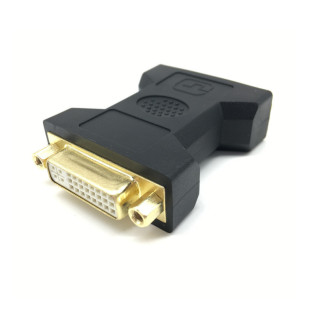 Перехідник моніторний Lucom DVI F/F (адаптер) прямий 24+5 Gold +Screw Nuts чорний (62.09.8061) - Інтернет-магазин спільних покупок ToGether