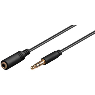 Кабель аудіо-подовжувач Goobay Jack 3.5mm 3pin M/F  1.5m UltraSlim Shielded AWG28 AUX Cu чорний (75.09.7116) - Інтернет-магазин спільних покупок ToGether