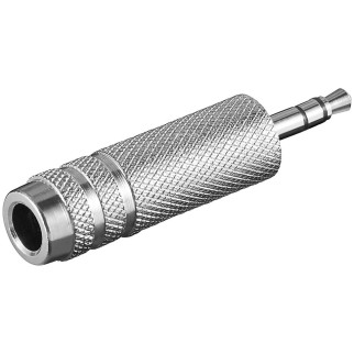 Перехідник аудіо Gutbay Jack 3.5mm 3pin-6.3mm M/F адаптер Stereo Metal срібний (78.01.2923) - Інтернет-магазин спільних покупок ToGether