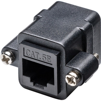 Перехідник мережевий Goobay RJ45 UTP5e F/F адаптер монтажний 8P8C Gold чорний (75.07.2361) - Інтернет-магазин спільних покупок ToGether