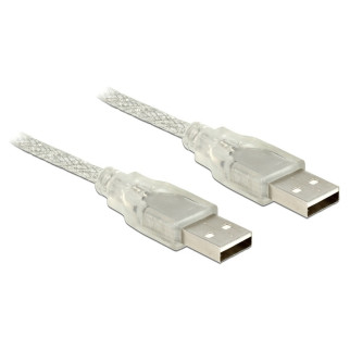 Кабель пристроїв Delock USB2.0 A M/M  0.5m 2xShielded AWG24+28 Cu Ferrite прозорий (70.08.3886) - Інтернет-магазин спільних покупок ToGether