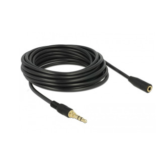 Кабель аудіо-сигнальний Delock Jack 3.5mm 3pin M/F  5.0m Shielded AWG24 Long Gold AUX Cu чорний (70.08.5590) - Інтернет-магазин спільних покупок ToGether