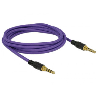 Кабель аудіо-сигнальний Delock Jack 3.5mm 4pin M/M  2.0m Long 1:1 AWG24 AUX Gold фіолетовий (70.08.5599) - Інтернет-магазин спільних покупок ToGether