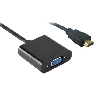 Перехідник моніторний Lucom HDMI->VGA HD15 (VGA-екран) Pas 1080p 0.25m D=5.5mm Gold чорний (78.01.9003) - Інтернет-магазин спільних покупок ToGether
