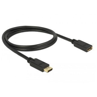 Кабель монітора-сигнальний Delock DisplayPort M/F  1.0m v1.2 4K@60Hz 19pin D=7.3mm Cu чорний (70.08.3809) - Інтернет-магазин спільних покупок ToGether