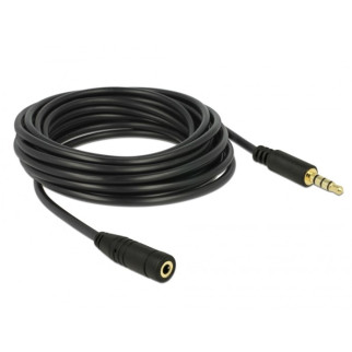 Кабель аудіо-подовжувач Delock Jack 3.5mm 4pin M/F  5.0m AWG24 AUX Gold чорний (70.08.4669) - Інтернет-магазин спільних покупок ToGether