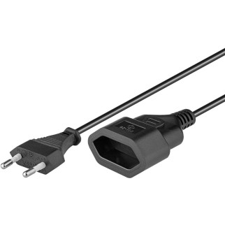 Кабель живлення пристроїв Goobay IEC(EuroPlug) M/F  2.0m 2x0.75mm чорний (75.05.1355) - Інтернет-магазин спільних покупок ToGether