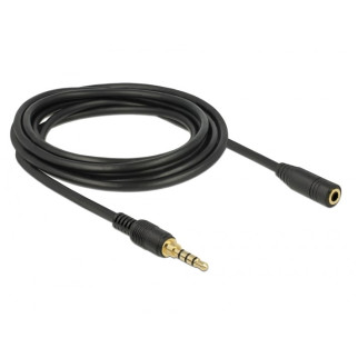 Кабель аудіо-сигнальний Delock Jack 3.5mm 4pin M/F  3.0m Long 1:1 AWG24 AUX Gold чорний (70.08.5633) - Інтернет-магазин спільних покупок ToGether