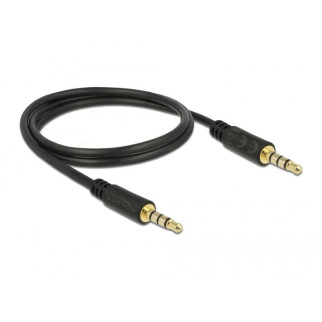 Кабель аудіо-сигнальний Delock Jack 3.5mm 4pin M/M  1.0m Stereo 1:1 AWG24 AUX Gold чорний (70.08.3435) - Інтернет-магазин спільних покупок ToGether
