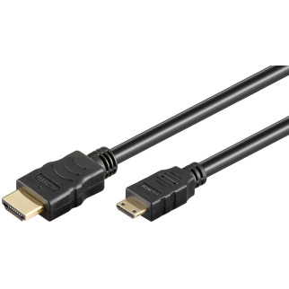 Кабель монітора-сигнальний Goobay HDMI-mini M/M  5.0m HS+HEC D=6.0mm 4K 3D Gold чорний (75.03.4310) - Інтернет-магазин спільних покупок ToGether