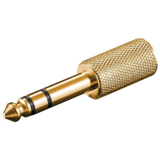 Перехідник аудіо Goobay Jack 3.5mm 3pin-6.3mm F/M адаптер Stereo Gold Metal Золотистий (75.07.2276) - Інтернет-магазин спільних покупок ToGether
