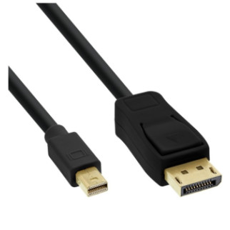 Кабель монітора-сигнальний InLine DisplayPort-mini M/M  0.5m v1.2 4K@60Hz D=5.5mm Gold Cu чорний (77.S1.7136) - Інтернет-магазин спільних покупок ToGether