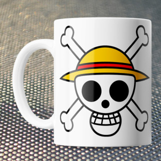 Чашка Fan Girl череп Ванпіс Великий Куш - One Piece (15720) 330 мл Білий - Інтернет-магазин спільних покупок ToGether