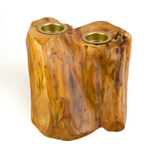 Підсвічник Liu дерев'яний настільний фігурний Верба В 2 свічки 24х18х13 см Натуральний (19011) - Інтернет-магазин спільних покупок ToGether