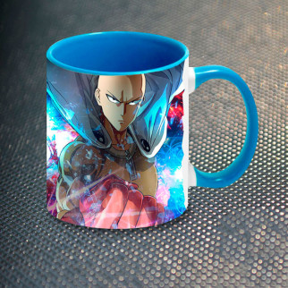 Чашка Fan Girl Сайтама One-Punch Man (5631) 330 мл Блакитний - Інтернет-магазин спільних покупок ToGether