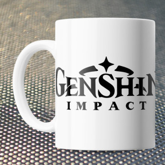 Чашка Fan Girl лого Геншин Імпакт - Genshin Impact (15731) 330 мл Білий - Інтернет-магазин спільних покупок ToGether