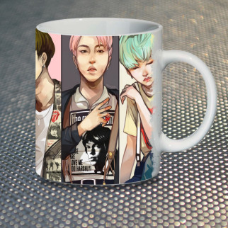Чашка Fan Girl Група BTS Bangtan Boys БТС (7080) 330 мл Білий - Інтернет-магазин спільних покупок ToGether