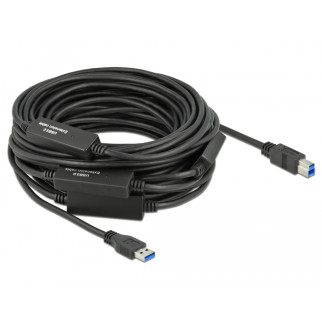 Кабель Delock USB3.0 A-B M/M 20.0m Active v3.2Gen1 AWG24+28 D=5.5mm Чорний (70.08.5382) - Інтернет-магазин спільних покупок ToGether