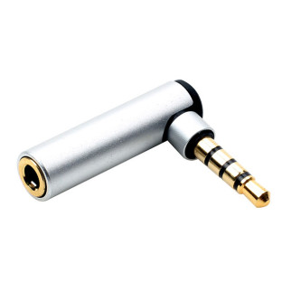 Перехідник аудіо Lucom Jack 3.5mm 4pin M/F адаптер кутовий 90° AUX Gold Срібний (62.09.8291) - Інтернет-магазин спільних покупок ToGether