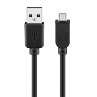 Кабель Goobay USB2.0 A-microB M/M 3.0m AWG28 D=4.0mm 2xShielded Cu Чорний (75.09.3920) - Інтернет-магазин спільних покупок ToGether