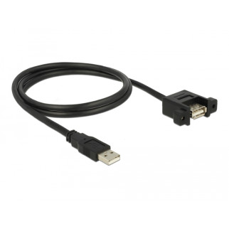 Кабель подовжувач Lucom USB2.0 A M/F 1.0m AWG28 PanelMount Gold Чорний (62.09.8358) - Інтернет-магазин спільних покупок ToGether