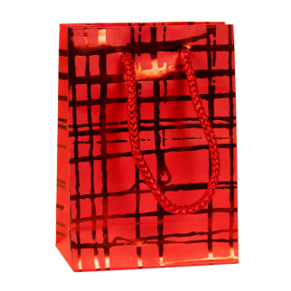 Сумочка подарункова паперова з ручками Gift bag Luxury 11х8х4 см Червоний (19215) - Інтернет-магазин спільних покупок ToGether