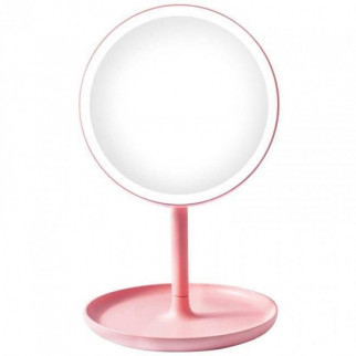Настільне дзеркало з LED підсвічуванням і підставкою під прикраси Mine 28х18 см Рожевий (hub_lt5j4w) - Інтернет-магазин спільних покупок ToGether