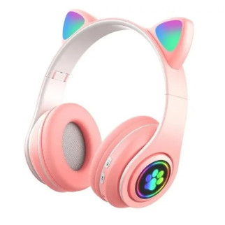 Бездротові навушники з вушками Bluetooth MDR CAT ear VZV-23M 7805 з підсвічуванням Pink - Інтернет-магазин спільних покупок ToGether
