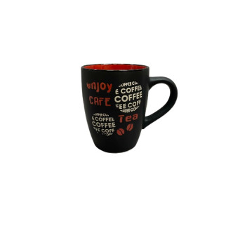 Чашка керамічна 350 мл Interos 16216/89068 чорна з червоним - Інтернет-магазин спільних покупок ToGether