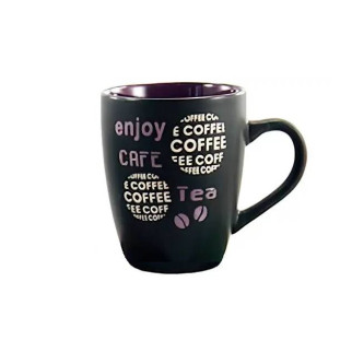 Чашка керамічна 350 мл Interos 16216/89068 чорна з фіолетовим - Інтернет-магазин спільних покупок ToGether