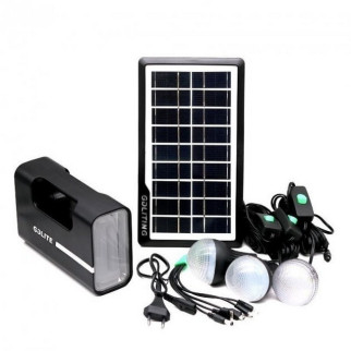 Зарядна станція GDLITE GD-1 + 3 лампи + сонячна панель 8418 Black - Інтернет-магазин спільних покупок ToGether