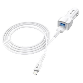 Автомобільний зарядний пристрій Avantis A910 Grand style (2USB/2.4A) + USB кабель Lightning- білий - Інтернет-магазин спільних покупок ToGether