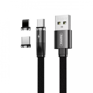 Магнітний USB кабель Remax RC-169th magnetic 3 in 1 black (1756375580) - Інтернет-магазин спільних покупок ToGether