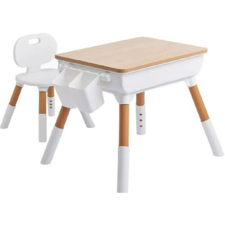 Дитячий комплект в скандинавському стилі Urbankit стіл та стілець Білий/коричневий - Інтернет-магазин спільних покупок ToGether