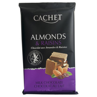 Шоколад молочний Cachet Кашет Almonds & Raisins з мигдалем і родзинками, вміст какао 54%, 300 г, Бельгія - Інтернет-магазин спільних покупок ToGether