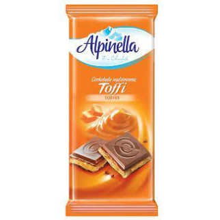 Молочний шоколад з карамельною начинкою Alpinella Toffee, 90 г - Інтернет-магазин спільних покупок ToGether