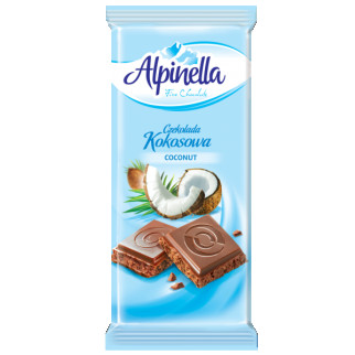 Молочний шоколад з кокосовою стружкою Alpinella Kokosowa, Польща, 90 г - Інтернет-магазин спільних покупок ToGether